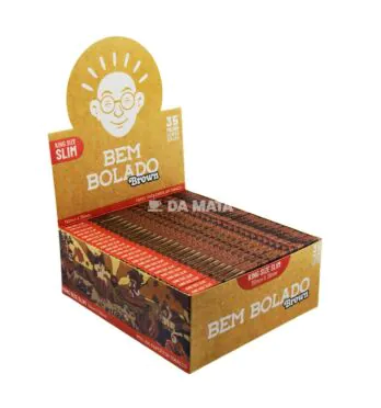 Caixa de Seda Bem Bolado Brown King Size Slim de lado tabacaria da mata