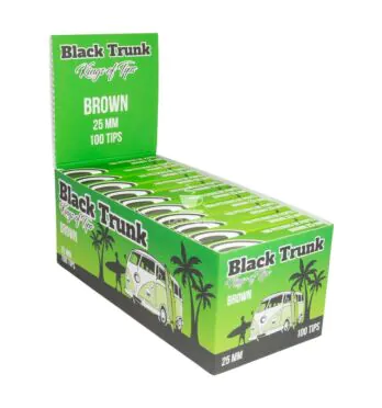 Caixa de Piteira de Papel Black Trunk Brown Tips 25mm