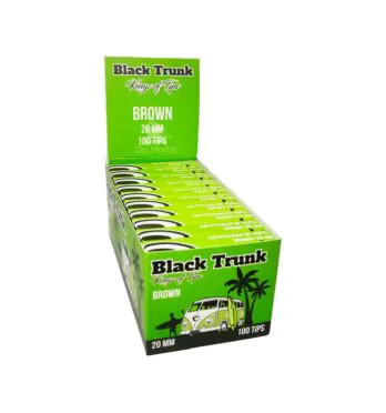 Caixa de Piteira de Papel Black Trunk Brown Tips 20mm