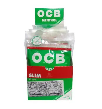 Caixa de Filtro OCB Menthol Slim 6mm