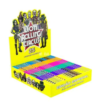 Caixa De Seda Lion Rolling Circus Brasil Edition King Size de lado tabacaria da mata