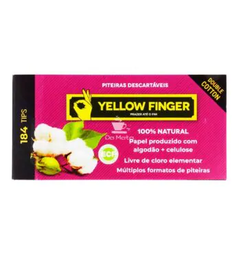 Piteira de Papel Yellow Finger Double Cotton de frente tabacaria da mata