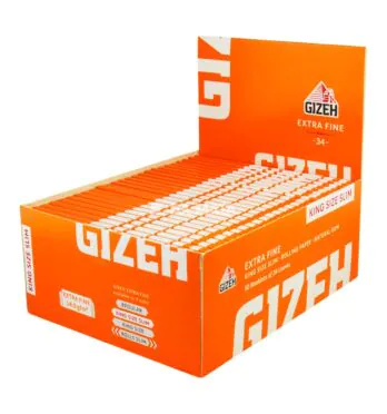 Caixa de Seda Gizeh Extra Fine King Size Slim de lado tabacaria da mata