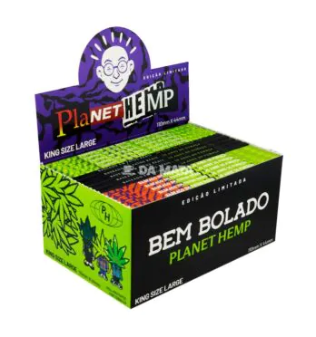Caixa de Seda Bem Bolado Planet Hemp King Size Large de lado tabacaria da mata