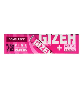 Seda Gizeh Pink King Size + Filtro Carvão de frente tabacaria da mata