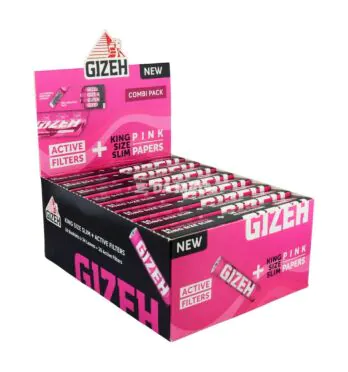 Caixa de Seda Gizeh Pink King Size + Filtro Carvão de lado tabacaria da mata