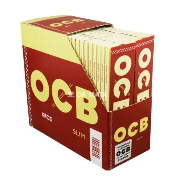 Caixa de Seda OCB Rice King Size Slim C/50un de lado tabacaria da mata