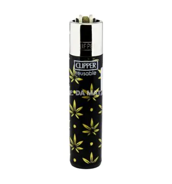 Isqueiro Clipper Leaves Tiles de frente tabacaria da mata