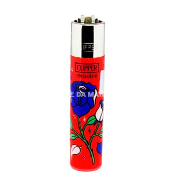 Isqueiro Clipper Fall Flowers de frente tabacaria da mata