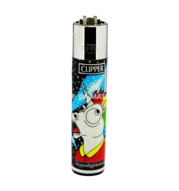 Isqueiro Clipper Cool Unicorns de frente tabacaria da mata