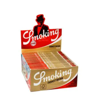 Caixa de Seda Smoking Thinnest Brown King Size - 50 Uni.