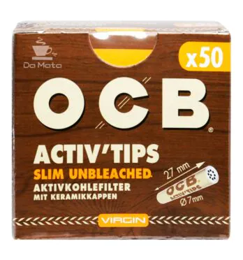 Filtro de Carvão Ativado OCB Slim Unbleached Frente
