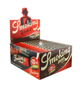 Caixa de Seda Smoking Brown c/ Piteira King Size de frente