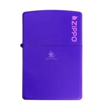 Isqueiro Zippo Navy Matte Roxo de frente tabacaria da mata