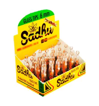 Caixa Piteira de Vidro Sadhu 6mm aberta tabacaria da mata 