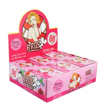 Caixa de Piteira Bros Pink Old School de lado tabacaria da mata