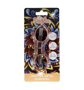 Tesoura de Metal Sadhu de frente na embalagem