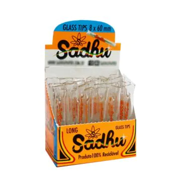 Caixa de Piteira de Vidro longa Sadhu 8mm