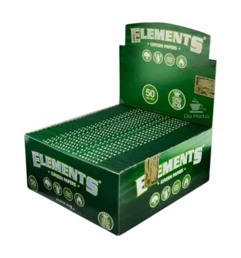 Caixa de Seda Elements Green King Size de lado