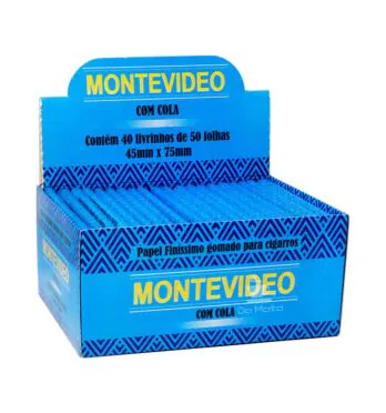 Caixa de Papel Para Enrola Cigarro Montevideo com Cola 45mm x 75mm