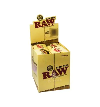 Caixa da Piteiras Raw Slim Tips Pré-enrolado