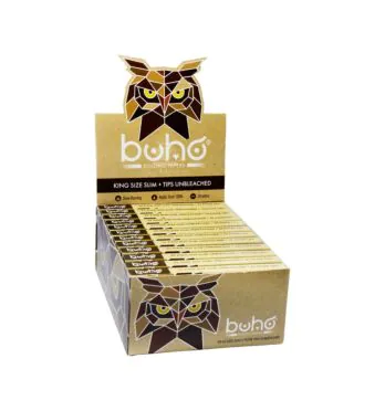 Caixa de Seda Buho King Size Slim com Piteira Unbleached
