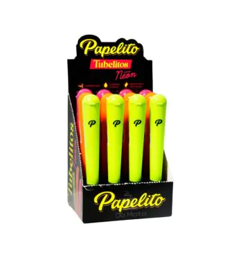Caixa de Tubelito Papelito Neon 12 un.