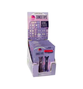 Caixa de Piteira de Vidro Sunsetips Rose & Purple Glass Tips C/ Escova de Limpeza