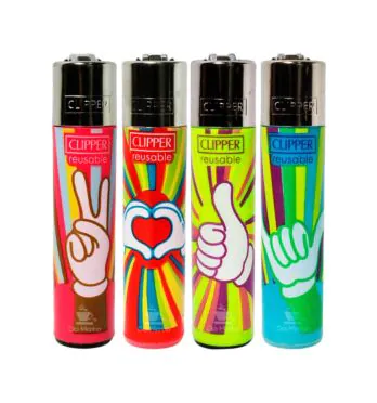 Kit - 4 Isqueiro Clipper Hippie Moments Edição Colecionador
