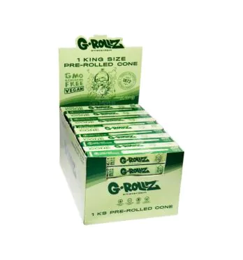 Caixa de Cone G-Rollz Banksy's Graffiti King Size Green Paper