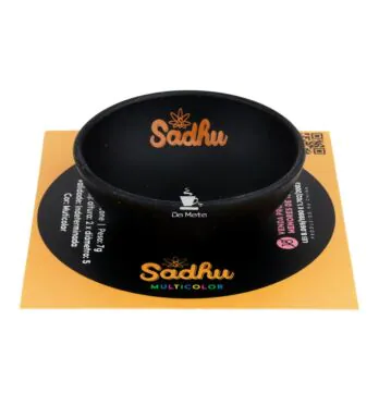 Mini Cuia de Silicone Sadhu Colorido Preto de lado tabacaria da mata