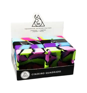 Display de Cinzeiro de Silicone Squadafum Quadrado Tie-Dye