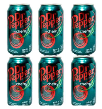 Kit 6 Refrigerantes Dr Pepper Cherry 355ml