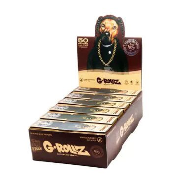 Caixa da Seda c/ Piteira G-Rollz Rap King Size Unbleached 