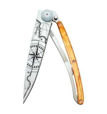 Canivete Deejo 37g Olive Wood aberto