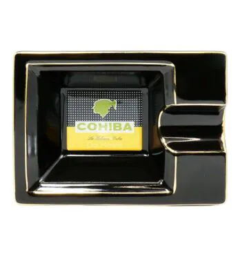 Cinzeiro de Porcelana Retangular Cohiba Preto