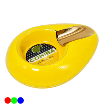 Cinzeiro de Porcelana Redondo Cohiba amarelo