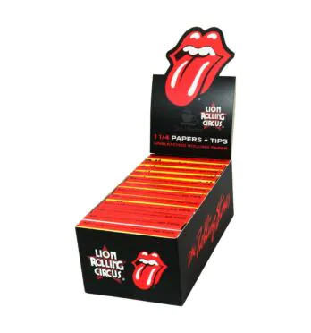 Caixa de Seda Lion Rolling Circus Rolling Stones 1 1/4 c/ Piteira