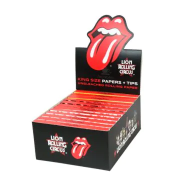 Caixa de Seda Lion Rolling Circus Rolling Stones King Size c/ Piteira