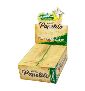 Caixa de Seda com Piteira e Bandeja Papelito Brown King Size