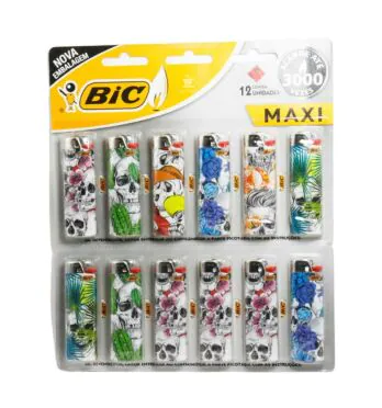 Cartela de Isqueiro Bic Skull Colors