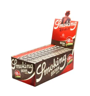 Caixa de Seda Smoking Brown c/ Piteira Medium