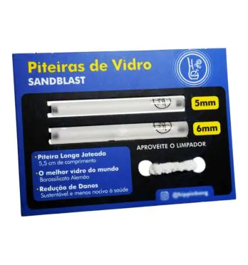 Cartela c/2 Piteiras de Vidro Sanblast Hippie Bong