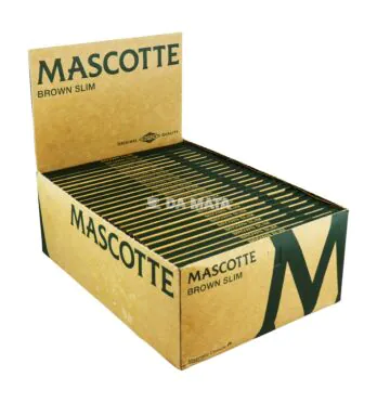 Caixa de Seda Mascotte Brown King Size Slim Magnet de lado tabacaria da mata