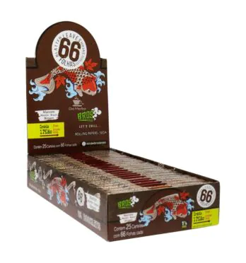 Caixa de Seda Bros 66 Brown 1 1/4 Size com Pilão