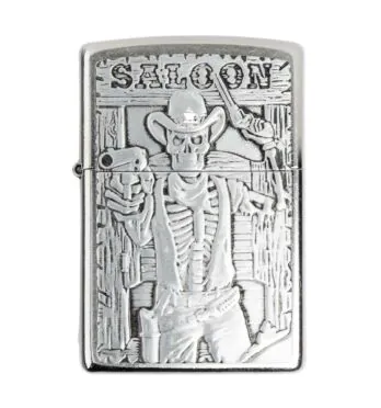 Isqueiro Zippo Saloon Skull Emblem 49298 de frente