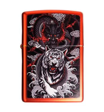 Isqueiro Zippo Dragon Tiger Design 48933 de frente