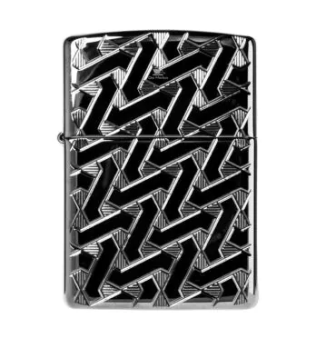 Isqueiro Zippo Armor Geometric Weave Design 49173 de frente