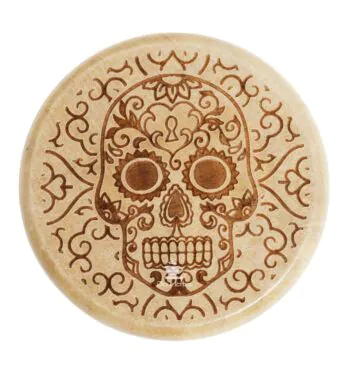 Dichavador de Madeira Padlock Skull de frente