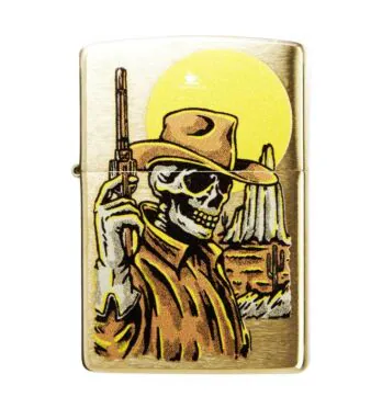 Isqueiro Zippo Cowboy Skull Design 48519 de frente